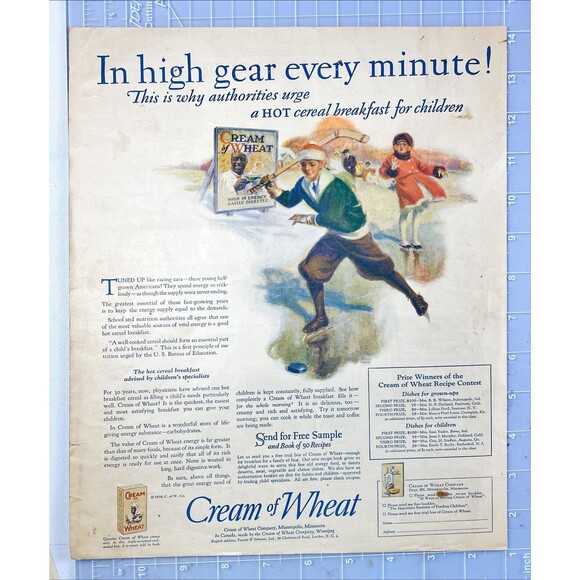 Cream of Wheat "Authorities Recommend HOT Cereal for children" Vtg Print Ad 1926 - Picture 2 of 3
